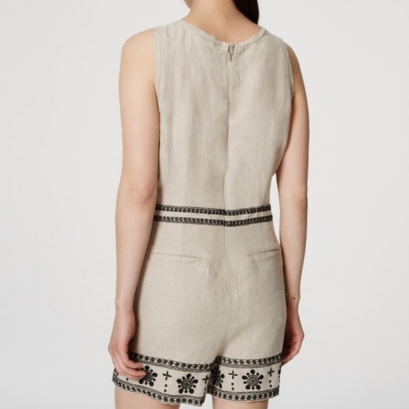 Embroidered Linen Romper Size 2 - Picture 2 of 8